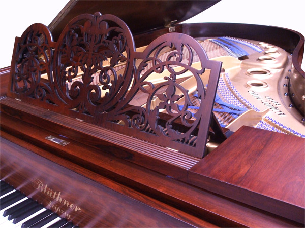 Bluthner Model 4 grand piano detail - fully restored