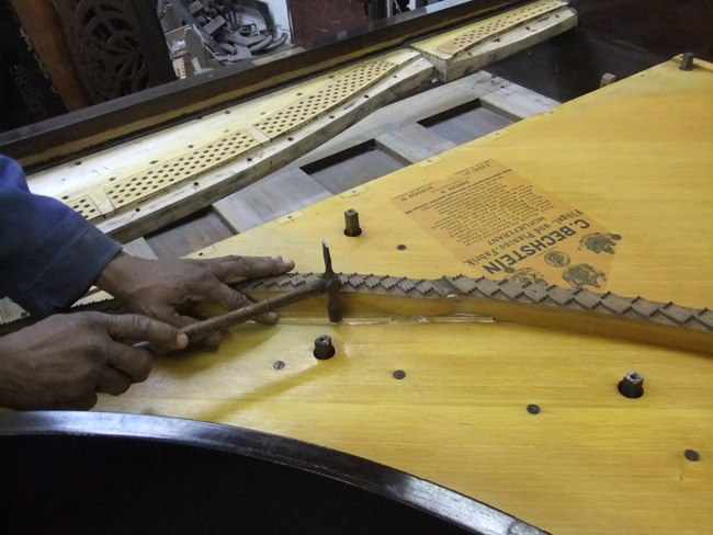 Piano Restoration - repairing the soundboard